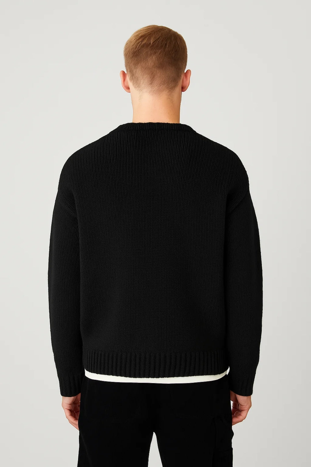 Men's Oversized Knitted Sweater Casual Crew Neck Comfortable Everyday