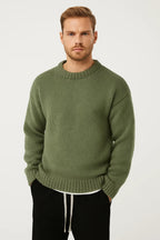 Men's Oversized Knitted Sweater Casual Crew Neck Comfortable Everyday