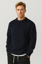 Men's Oversized Knitted Sweater Casual Crew Neck Comfortable Everyday