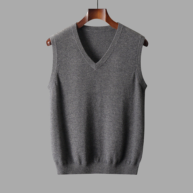Men's Wool V Neck Sweater Vest Timeless Comfortable Knitwear
