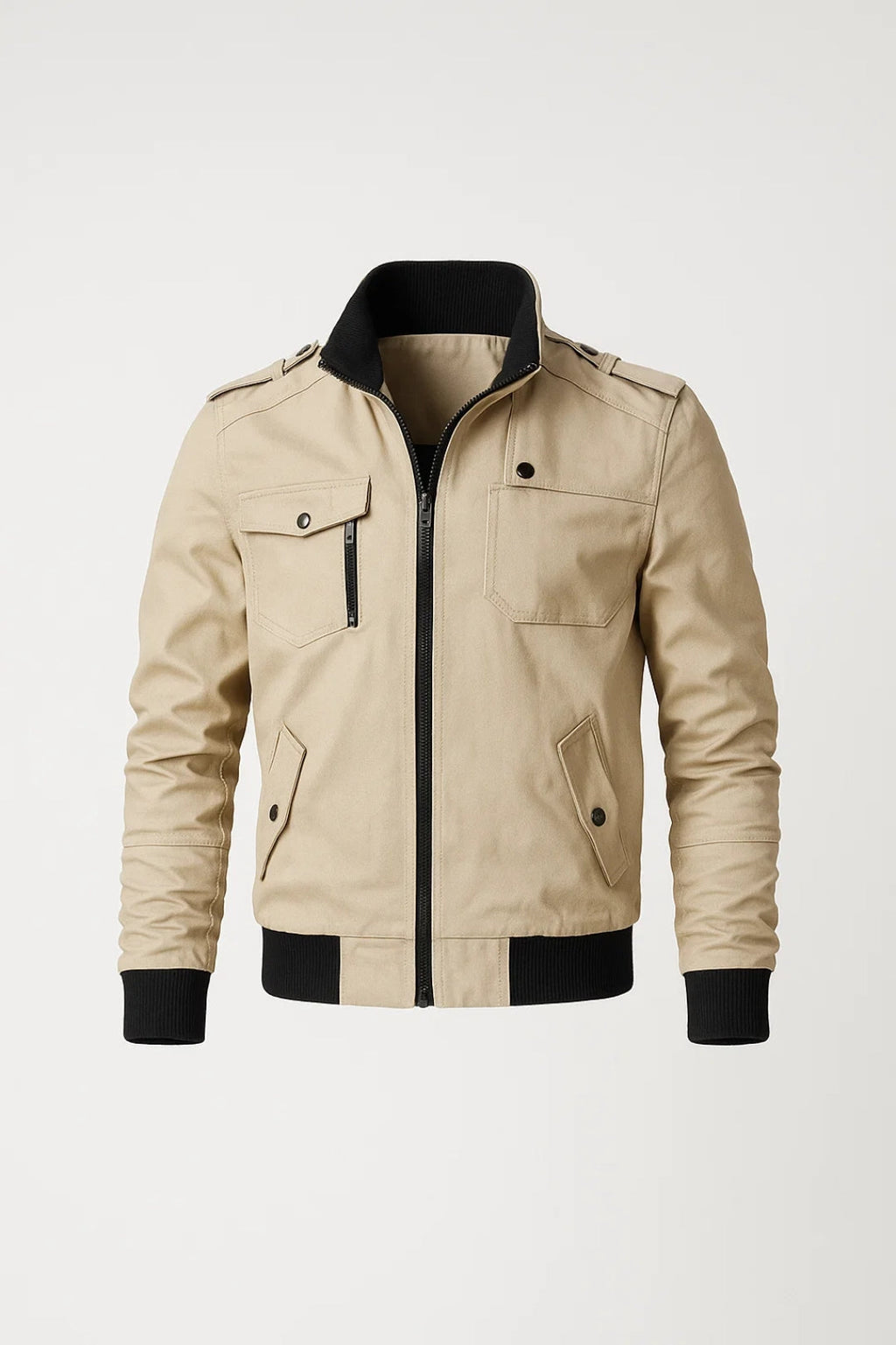 Men's Casual Jacket with Chest Pockets and Zip Relaxed