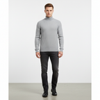 Men's Fine Gauge Turtleneck Sweater with Ribbed Finishes
