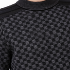 Men's Printed Crew Neck Sweater with Ribbed Trim