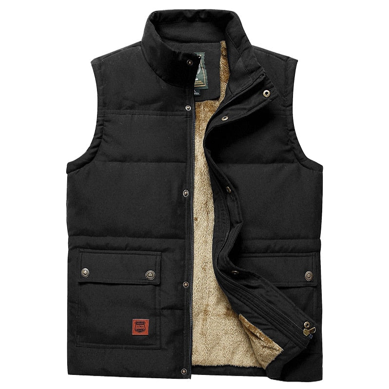 Men's Fur Lined Padded Gilet Insulated Winter Vest