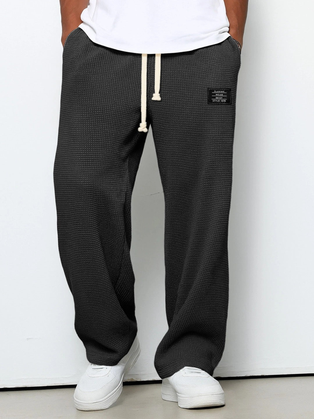 Men's Comfortable Trousers Relaxed Fit Adjustable Waist Breathable Everyday
