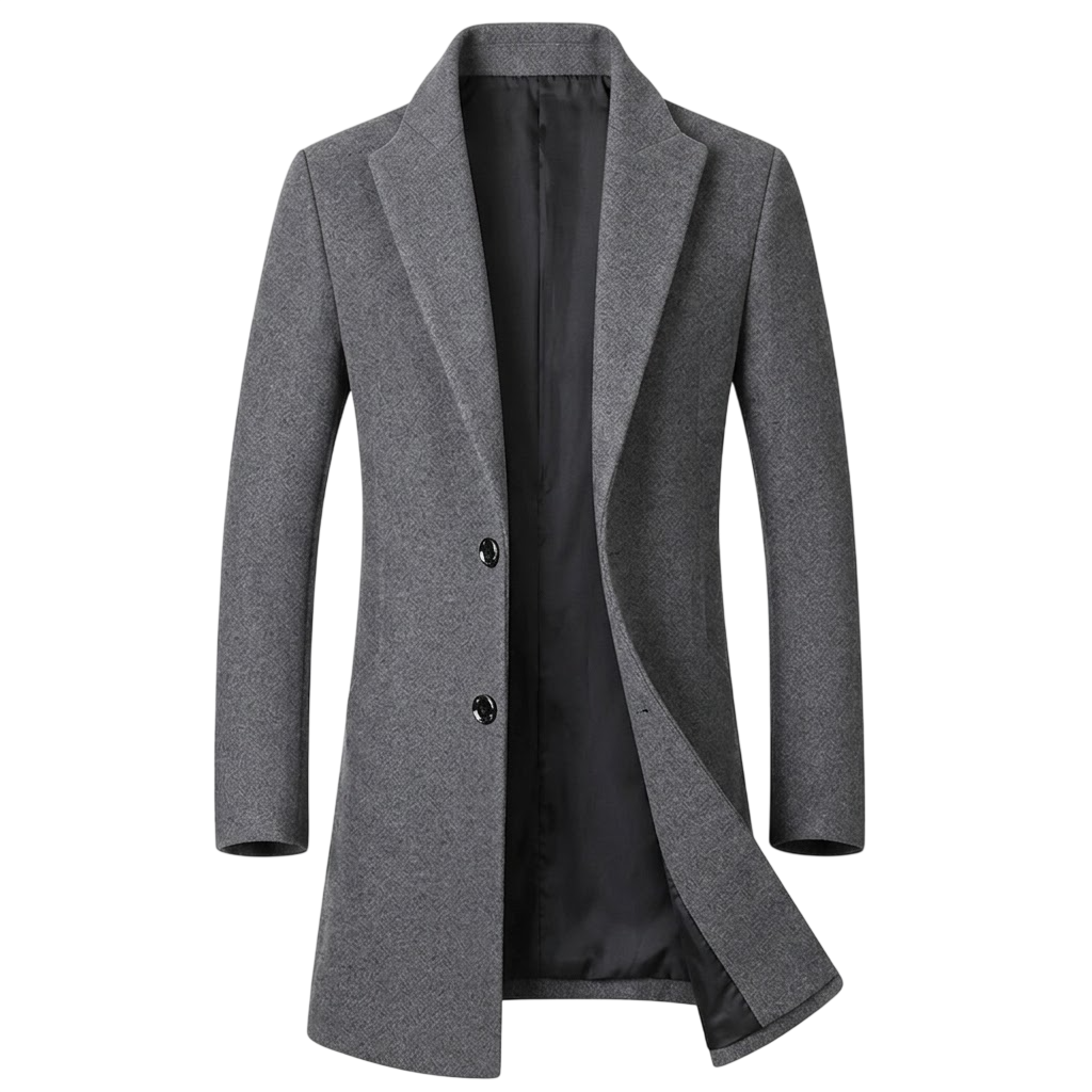Men's Tweed Formal Coat Refined Mid Length Layer