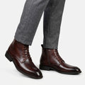 Men's Heritage Leather Boots Classic Lace Up Ankle Style
