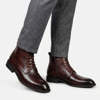 Men's Heritage Leather Boots Classic Lace Up Ankle Style