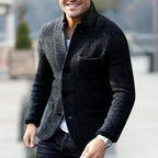 Men's Structured Knit Cardigan Jacket Warm Button Front Layer
