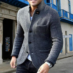 Men's Structured Knit Cardigan Jacket Warm Button Front Layer