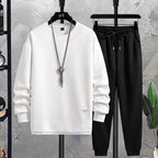 Men's Crew Neck Tracksuit Set Relaxed Sweatshirt and Joggers