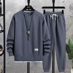 Men's Crew Neck Tracksuit Set Relaxed Sweatshirt and Joggers