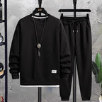 Men's Crew Neck Tracksuit Set Relaxed Sweatshirt and Joggers
