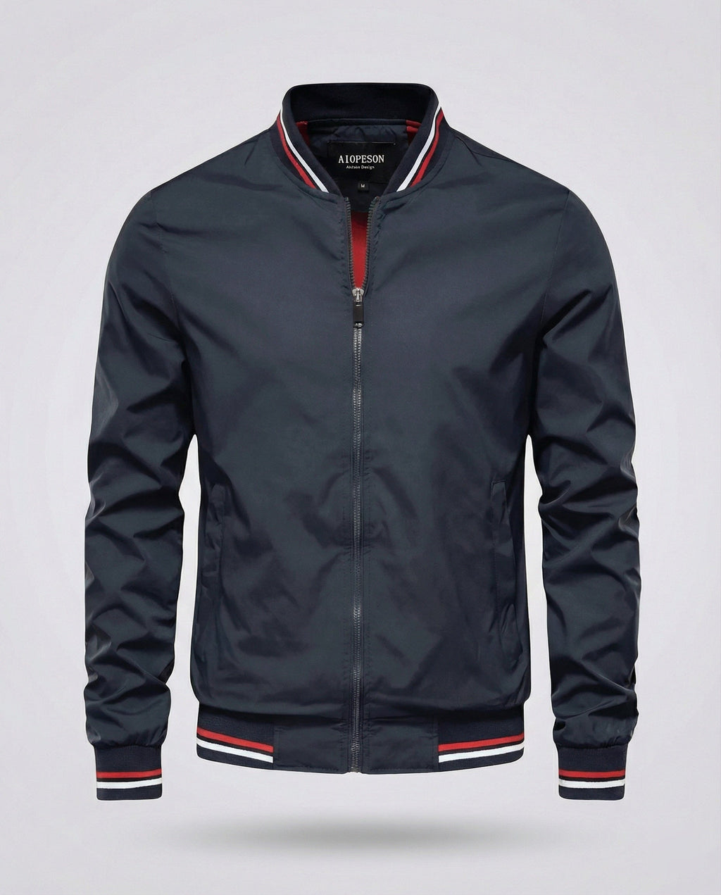 Men's Water Resistant Nylon Bomber Jacket Lightweight Breathable Layer