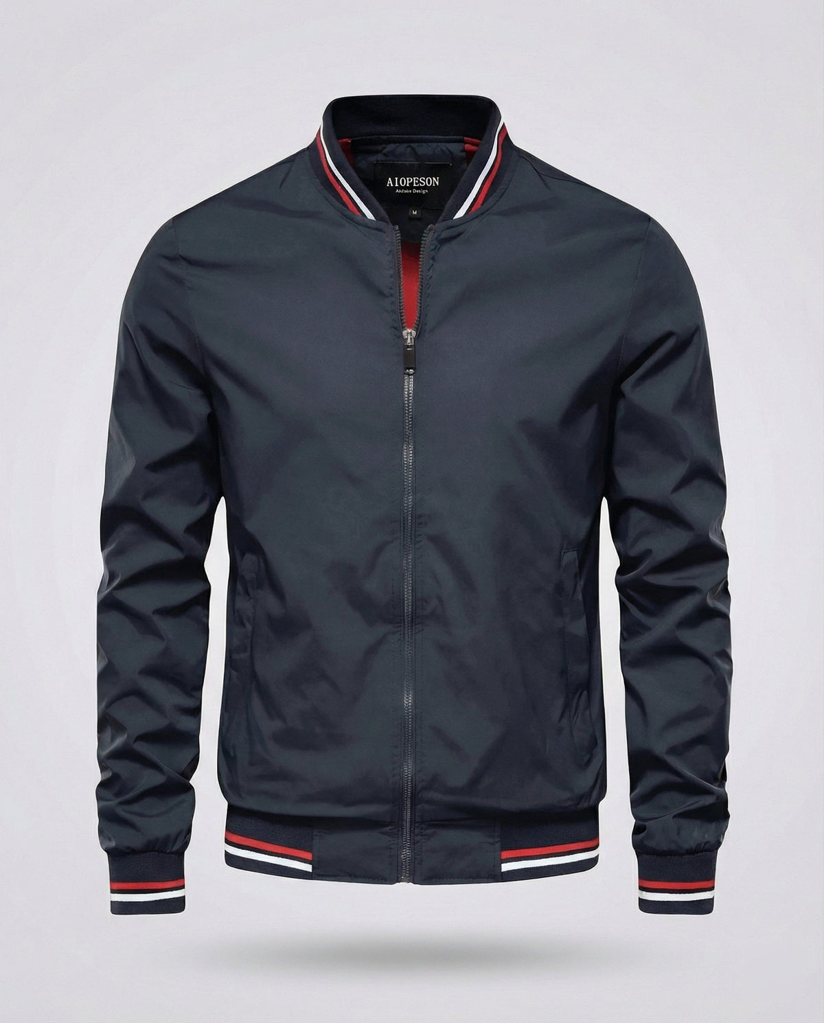 Men's Water Resistant Nylon Bomber Jacket Lightweight Breathable Layer