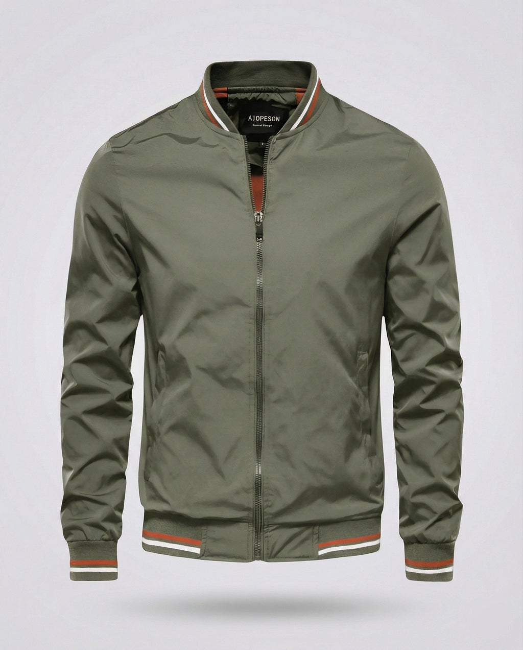 Men's Water Resistant Nylon Bomber Jacket Lightweight Breathable Layer