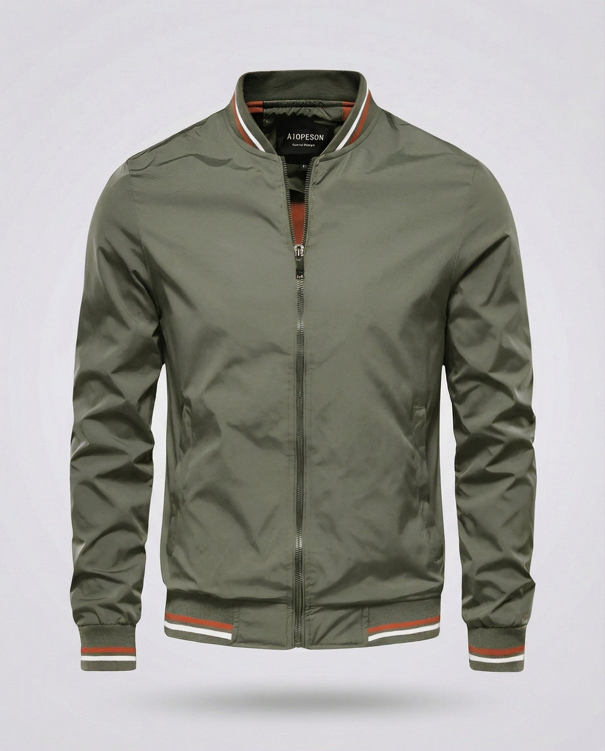 Men's Water Resistant Nylon Bomber Jacket Lightweight Breathable Layer