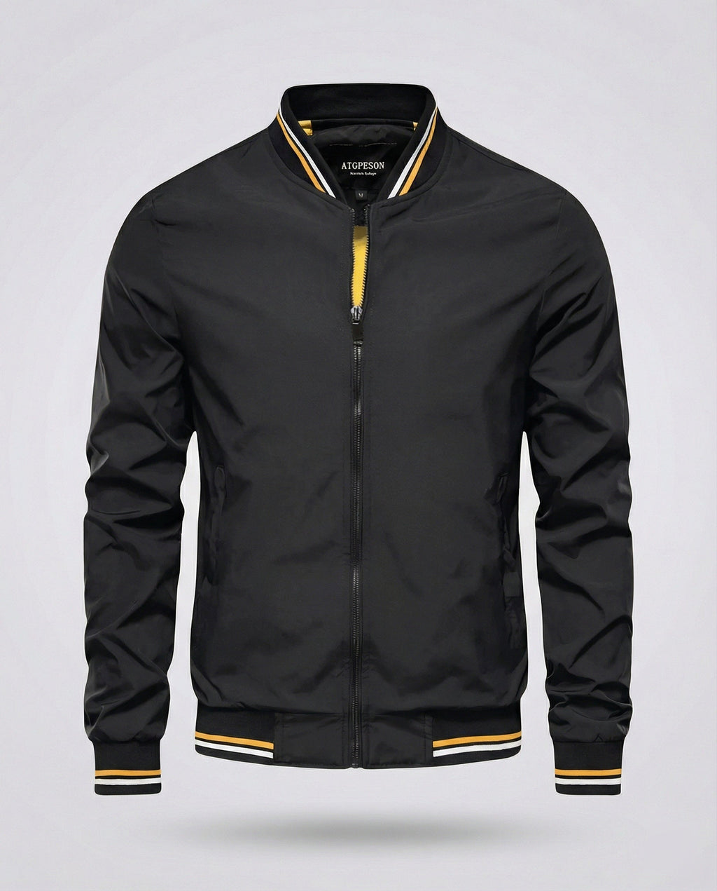 Men's Water Resistant Nylon Bomber Jacket Lightweight Breathable Layer