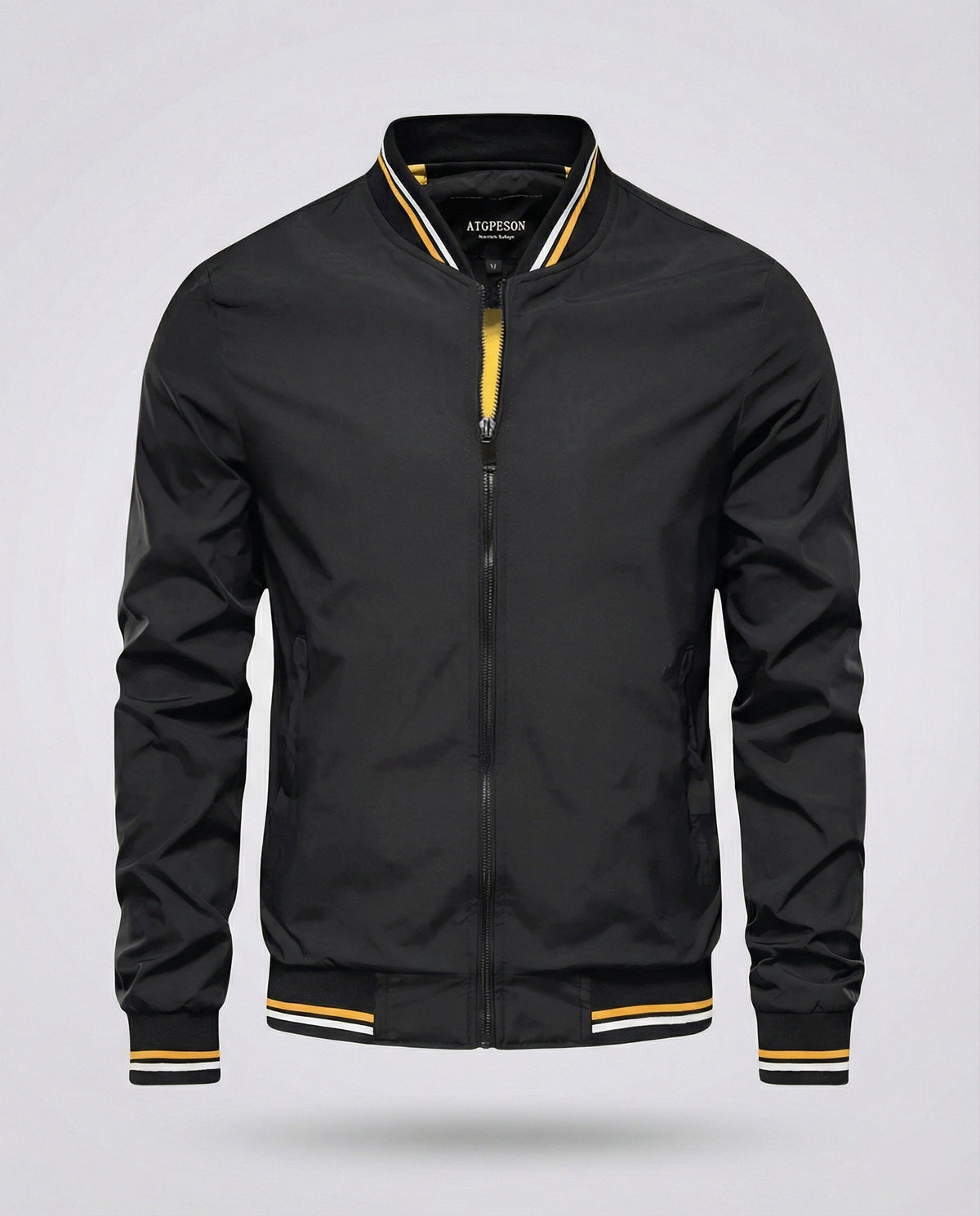 Men's Water Resistant Nylon Bomber Jacket Lightweight Breathable Layer