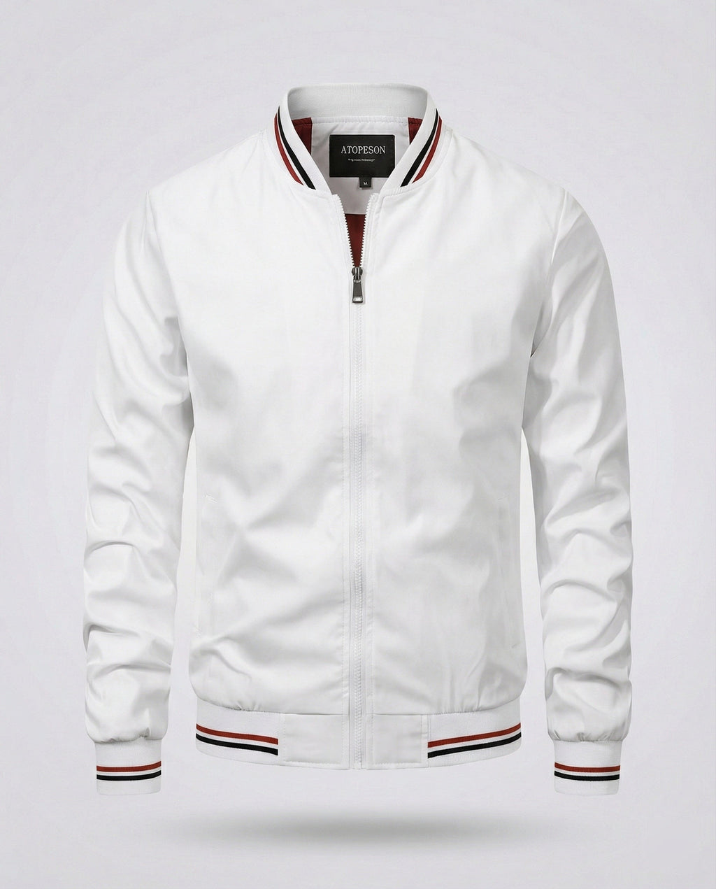 Men's Water Resistant Nylon Bomber Jacket Lightweight Breathable Layer