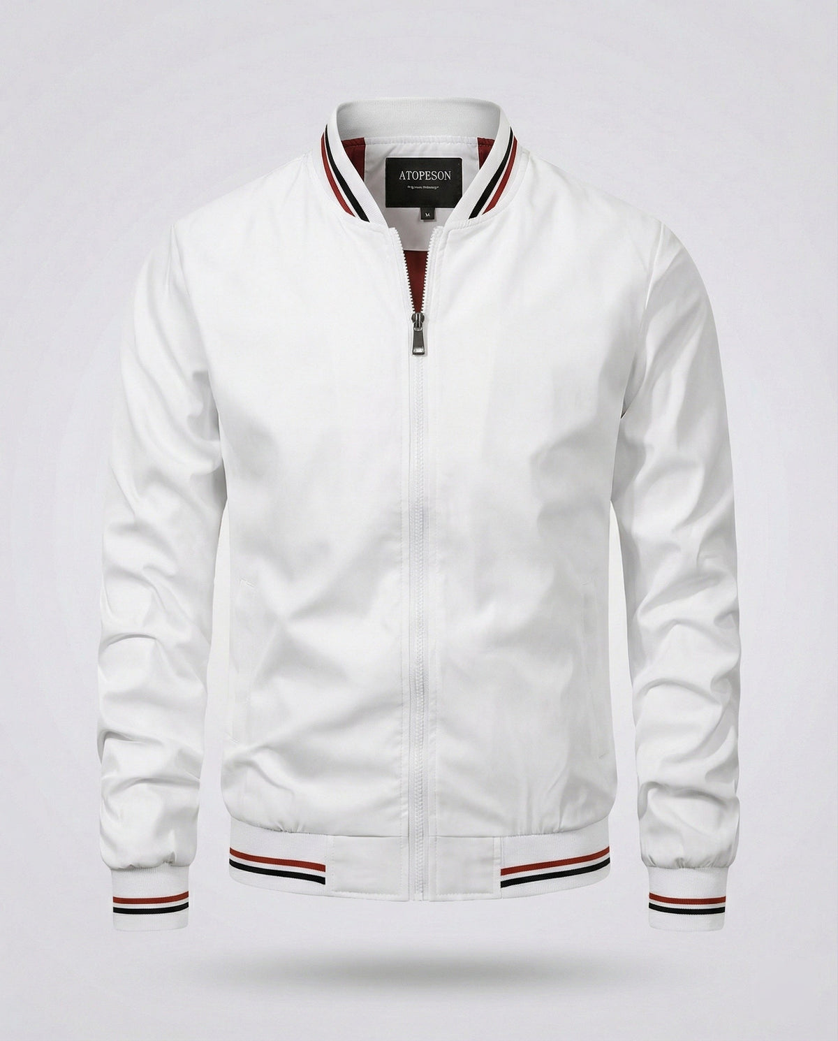 Men's Water Resistant Nylon Bomber Jacket Lightweight Breathable Layer