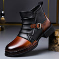 Men's Handcrafted Leather Buckle Boots Structured Ankle Style