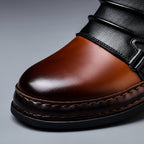 Men's Handcrafted Leather Buckle Boots Structured Ankle Style