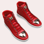 Men's High Top Sneakers Metallic Toe Statement Streetwear Trainers