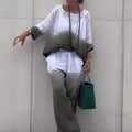 Women's Cotton & Linen Two-Piece Set – T-Shirt