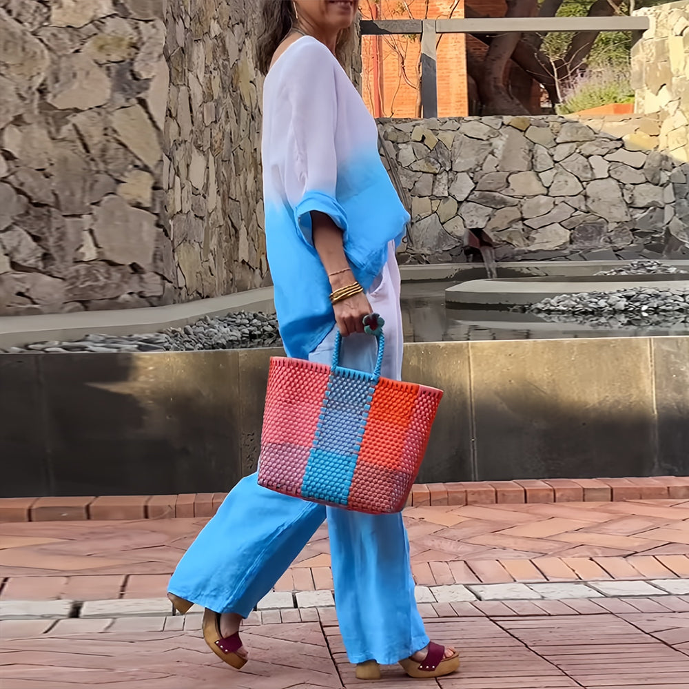 Women's Cotton & Linen Two-Piece Set – T-Shirt