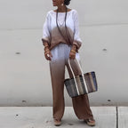 Women's Cotton & Linen Two-Piece Set – T-Shirt