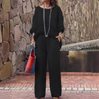 Women's Cotton & Linen Two-Piece Set – T-Shirt