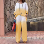 Women's Cotton & Linen Two-Piece Set – T-Shirt