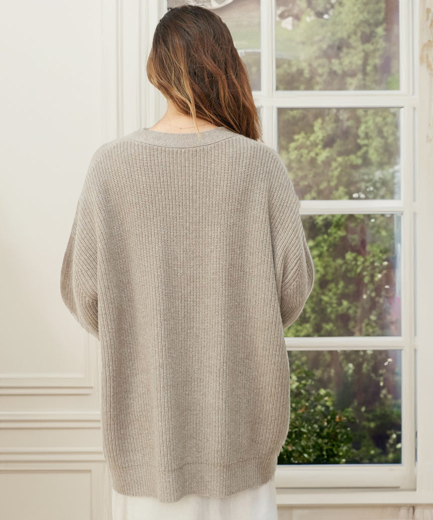 Women's Oversized Knit Cardigan – Soft Button-Front Layer