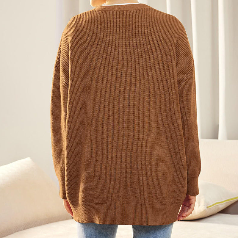 Women's Oversized Knit Cardigan – Soft Button-Front Layer