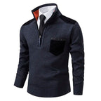 Men's Quarter Zip Soft Knit Sweater with Chest Pocket