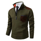 Men's Quarter Zip Soft Knit Sweater with Chest Pocket