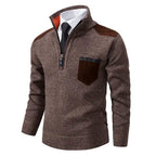 Men's Quarter Zip Soft Knit Sweater with Chest Pocket
