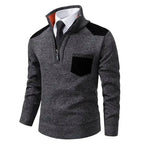Men's Quarter Zip Soft Knit Sweater with Chest Pocket