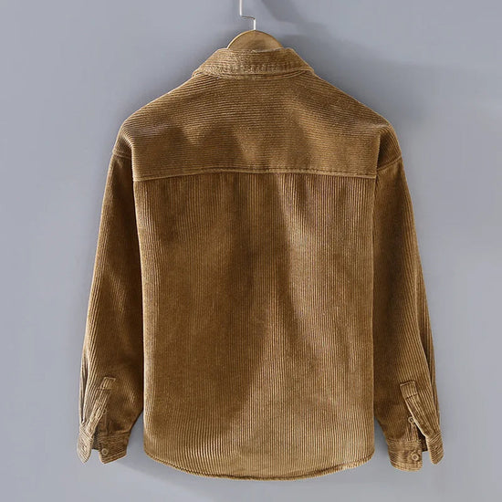 Men's Warm Corduroy Overshirt Jacket Button Up Layer
