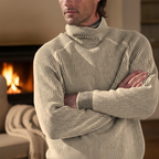 Men's Ribbed Turtleneck Sweater Raglan Long Sleeve Fit