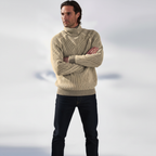 Men's Ribbed Turtleneck Sweater Raglan Long Sleeve Fit