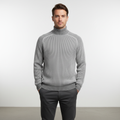 Men's Ribbed Turtleneck Sweater Raglan Long Sleeve Fit