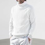 Men's Ribbed Turtleneck Sweater Raglan Long Sleeve Fit