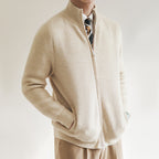 Men's Ribbed Knitted Cardigan Full Zip Spring Layer