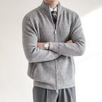 Men's Ribbed Knitted Cardigan Full Zip Spring Layer