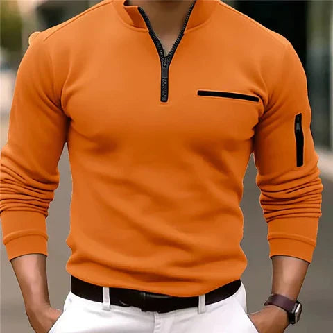 Men's Zip Sweater With Pockets Comfortable Breathable Stylish Casual
