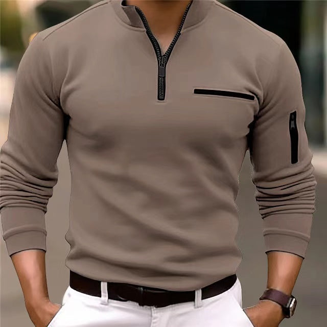 Men's Zip Sweater With Pockets Comfortable Breathable Stylish Casual