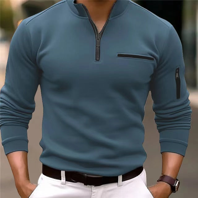 Men's Zip Sweater With Pockets Comfortable Breathable Stylish Casual