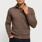 Men's Cotton Zip Cardigan Lightweight Breathable Layer for Office